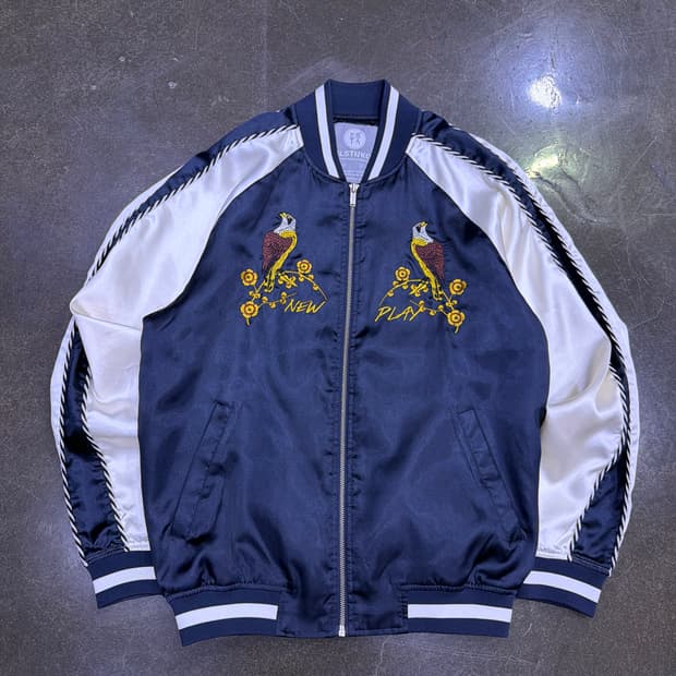 엘스팅코 이글스 플라워 자수 스카쟌 봄버자켓 져지 M