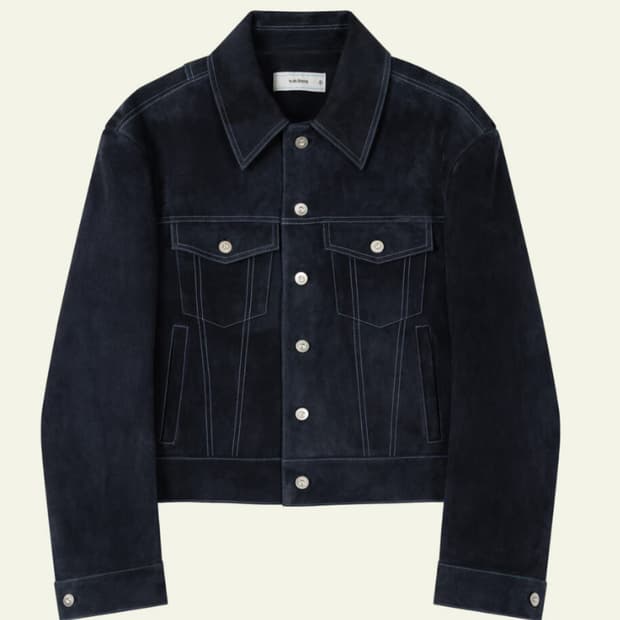 1사이즈 웨이비니스 스웨이드 트러커 자켓 그래파이트