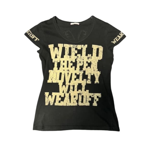 “DIG DEEP”Printed Detail Short T-shirt