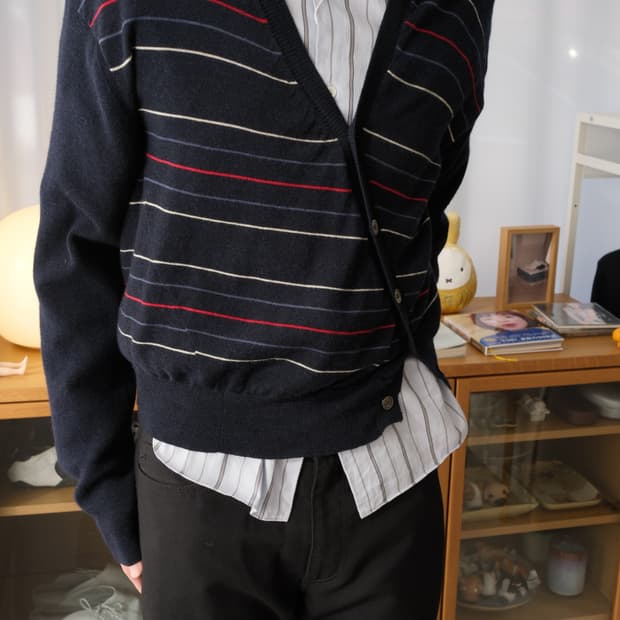 Asymmetric button cardigan