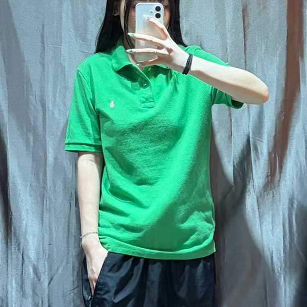 L 폴로랄프로렌 핑크포니 그린 PK 반팔