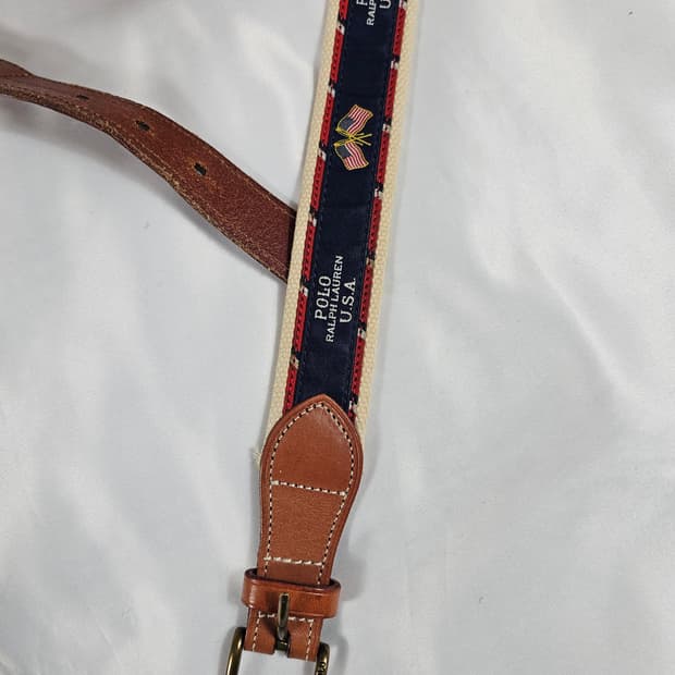 폴로성조기레더트림벨트