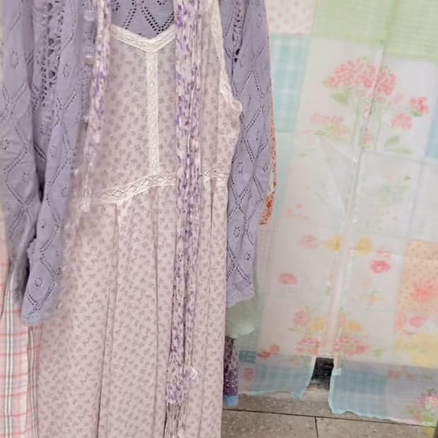 빈티지 플라워 잔꽃 꽃잎 원피스
