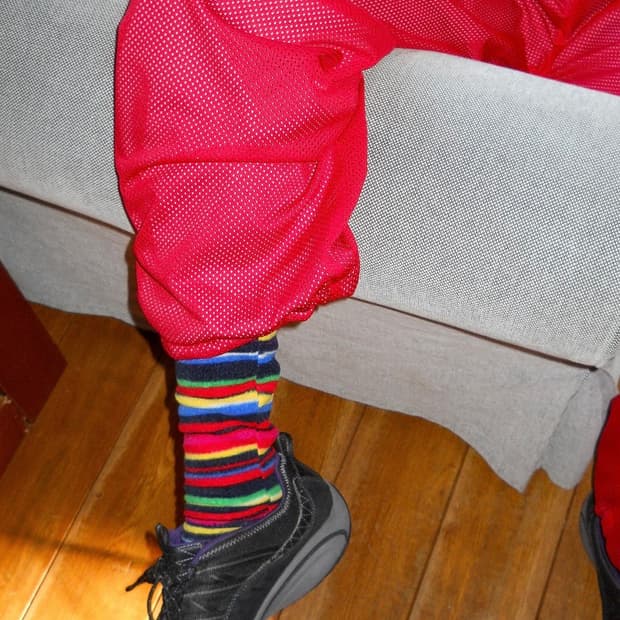 페스토 STRIPE KNEE SOCKS APPLE