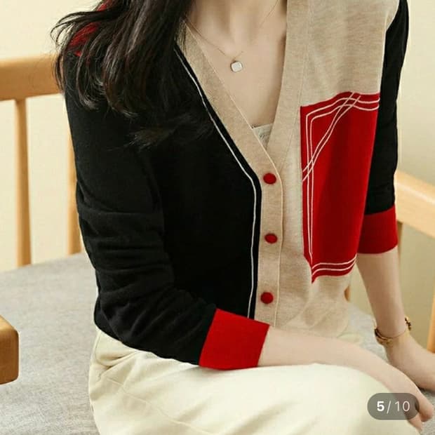 수입 배색 니트가디건 하객룩데이트룩오피스룩출근룩