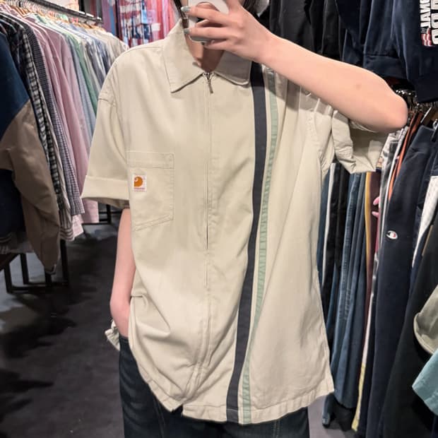 [IM] Carhartt 칼하트 집업 셔츠 아이보리