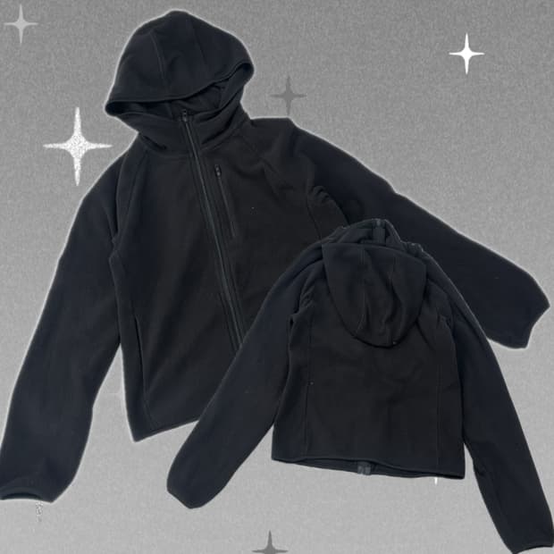 일본 유니클로 블랙 후드 후리스집업 후드집업 베이직 슬림 플리스 집업