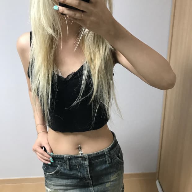 vintage denim skirt