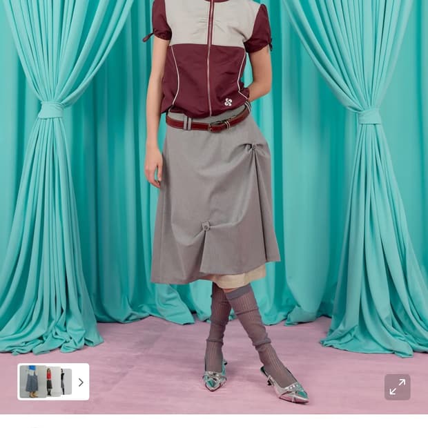 헤레틱 미디 스커트 grey