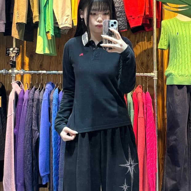 XS 버버리 심볼로고 노바체크 카라 롱슬리브