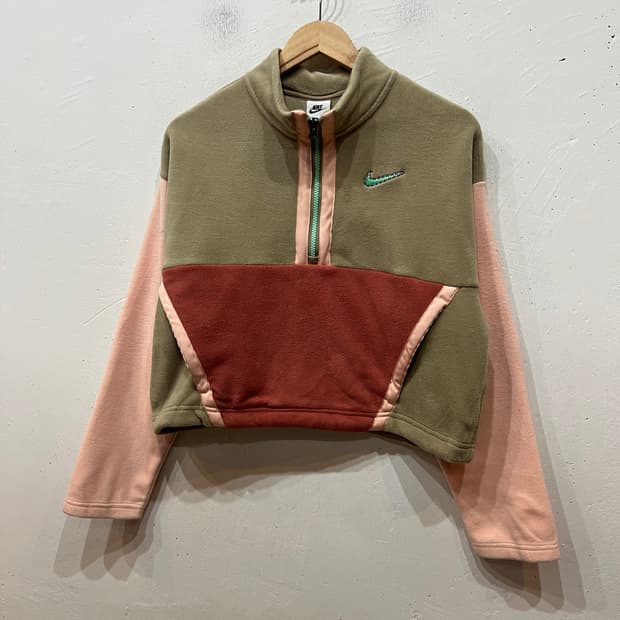 나이키 반집업 풀오버 크롭 플리스 우먼즈 XL