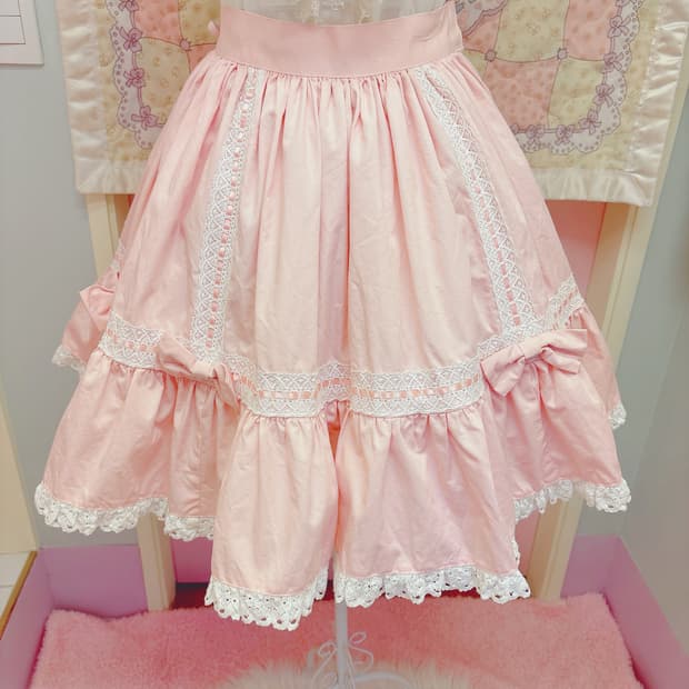 Metamorphose 메타몰포제 로리타 핑크 리본 레이스 스커트