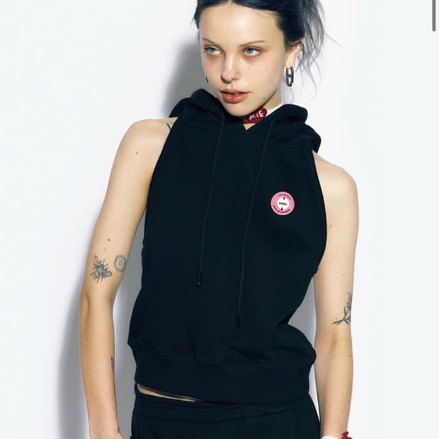HALTERNECK HOODIE BOLERO BLACK SET