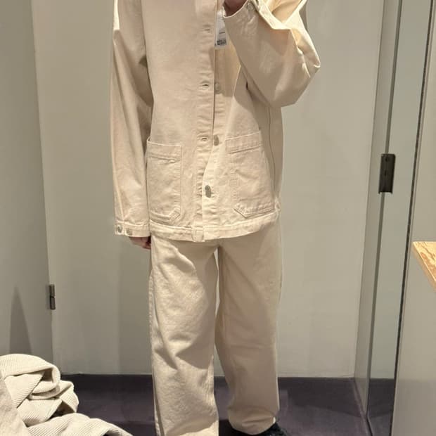 COS 코스 릴랙스드 체인 스티치 데님 오버셔츠