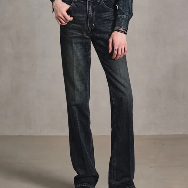 엘무드 / 아키라 플레어 데님 딥블루 / 48