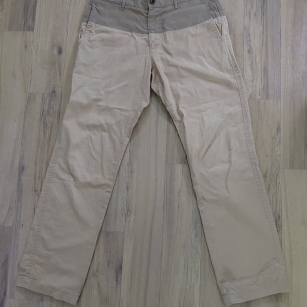 COMME des Garcons Homme 투톤 코튼 팬츠
