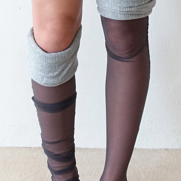샵페어리 니삭스 haze layer socks (melange grey)