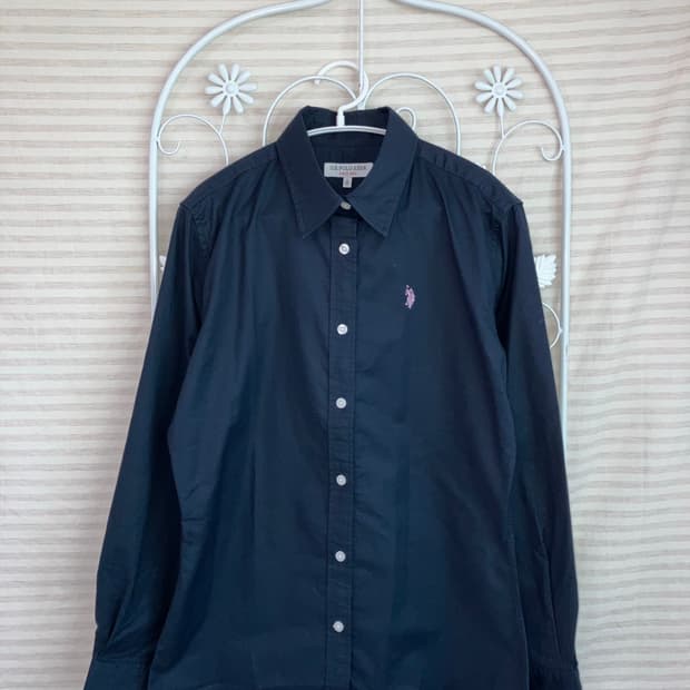 빈티지 블랙 폴로 셔츠 y2k 스트릿 갸루 펑키 일본빈티지514