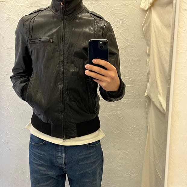 Zara man 슬림 레더자켓