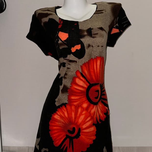 빈티지 오리엔탈 니트 반소매 원피스