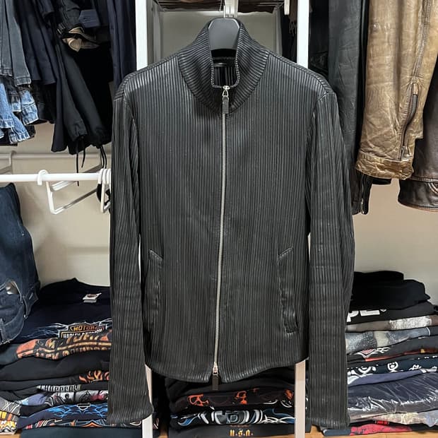 Armani archive Leather Zip Up