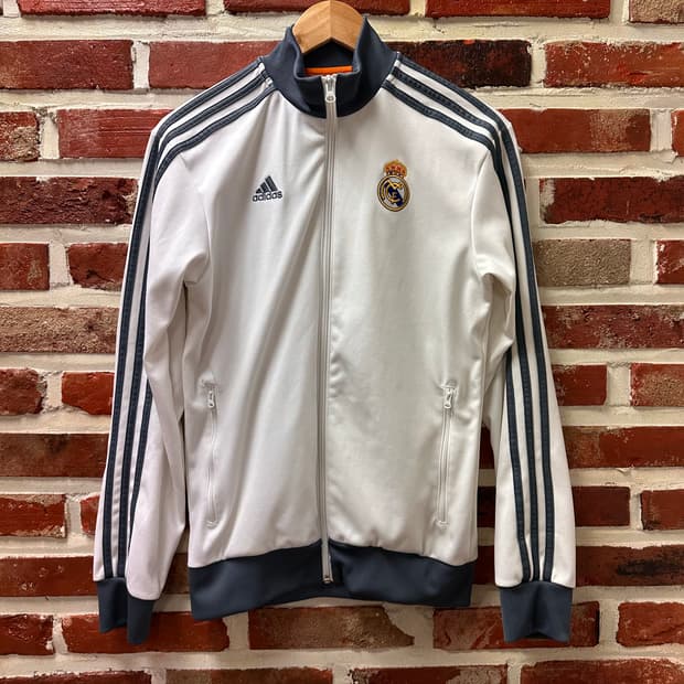 (90)아디다스 레알마드리드 트랙탑 져지 흰회