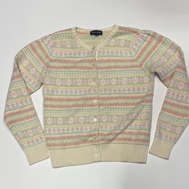 키즈 폴로 랄프로렌 페어아일 페턴 가디건 140