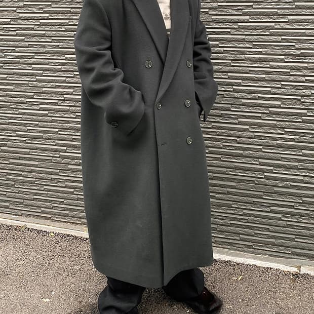 언더마이카 24fw 오버 박시핏 테일러드 코트 그린 0