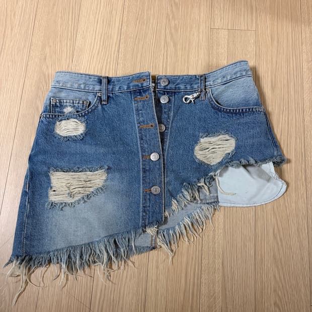 아우어솔티 레이어드 데님스커트