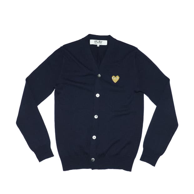 꼼데가르송 플레이 골드 하트 가디건 네이비 M