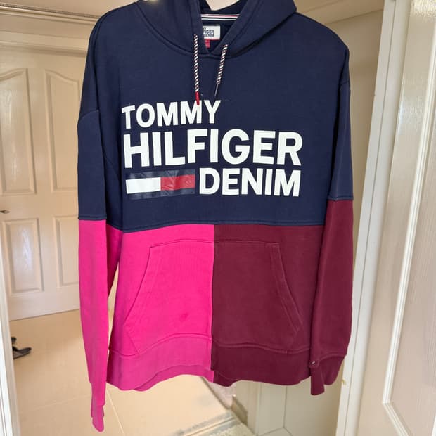 타미힐피거 레드&버건디 후드티