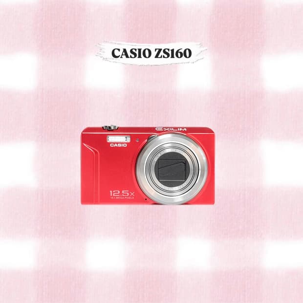카시오 엑슬림 ZS160 레드 빈티지디카
