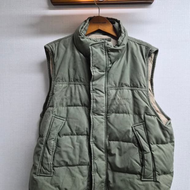 XL) 데님 앤 서플라이 립스탑 밀리터리 덕다운 패딩 베스트 팝니다