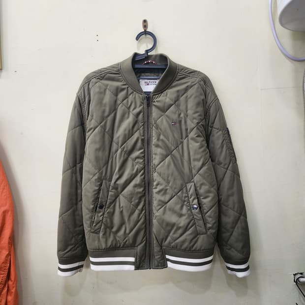 [ M ] 타미힐피거 데님 퀼팅 블루종