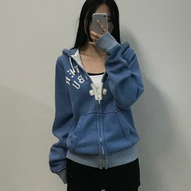 홀리스터 y2k 와투케 스카이블루 아방핏 후드집업