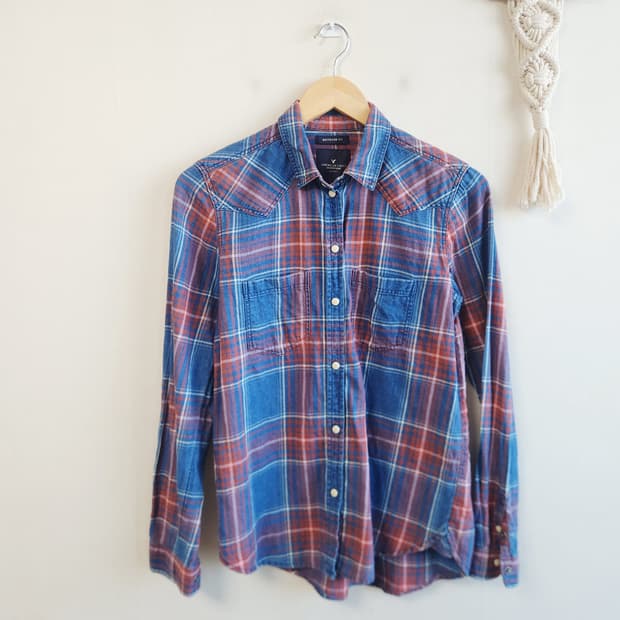 아메리칸이글 보이핏 체크 셔츠 xs/55-66까지