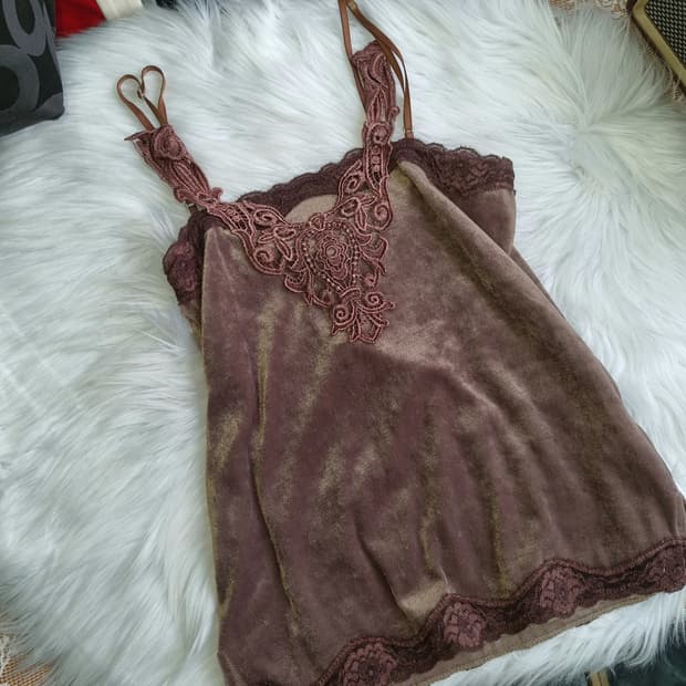 빈티지 벨벳 레이스 슬립 1724