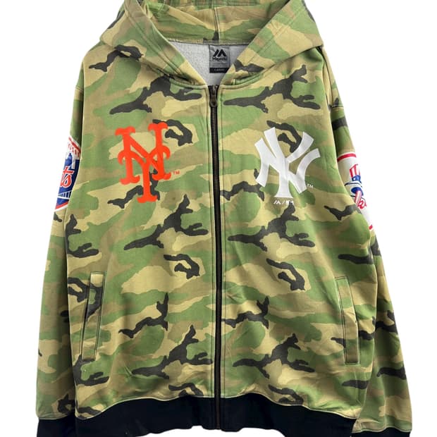 마제스틱 양키즈 샘플 카모 후드집업1236