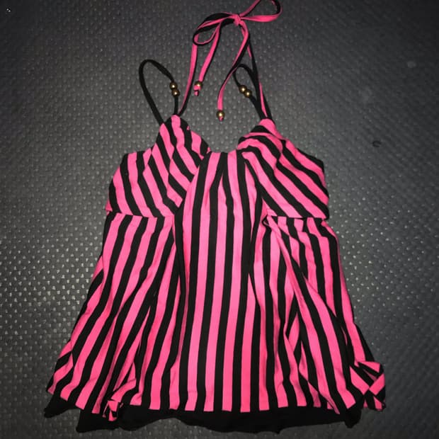 Hot Pink Zebra Halter Flare Top