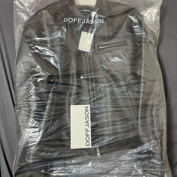 도프제이슨 워시드 티 코어 레더 싱글 자켓 블랙