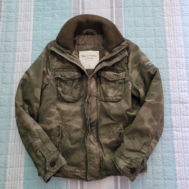 아베크롬비 카모플라쥬 밀리터리 퀄팅누빔안감 야상자켓 M 100사이즈