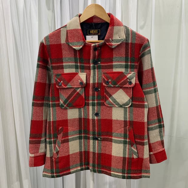 일본 빈티지 MEN'S JAC 포켓 체크 셔츠 자켓 1681