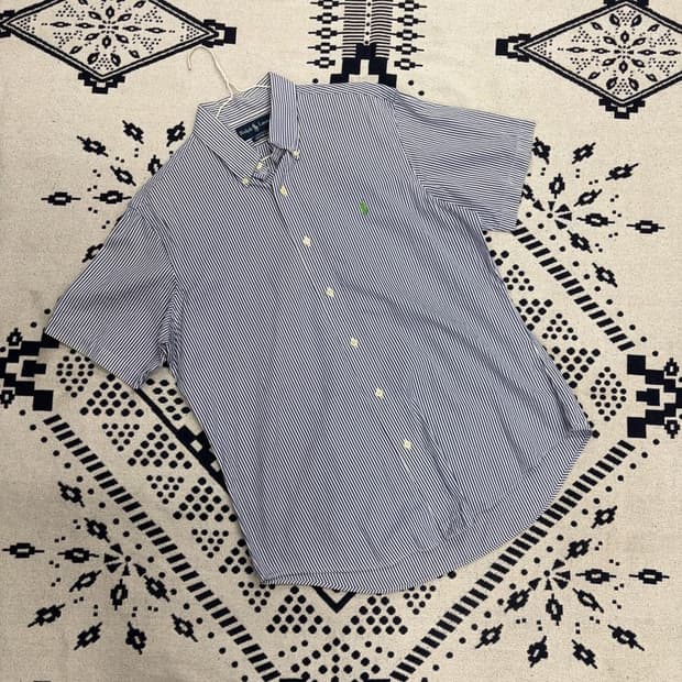 폴로 랄프로렌 커스텀핏 스트라이프 반팔 셔츠 L P00084