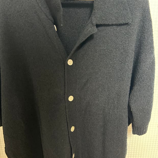 트릴리온 워셔블 부클 카라 반팔 니트 XL