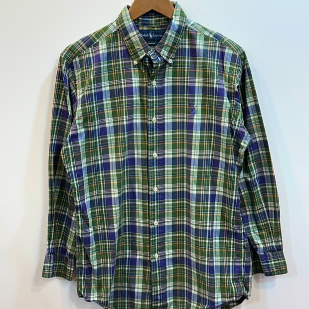  폴로 랄프로렌 버튼다운 체크 셔츠 M
