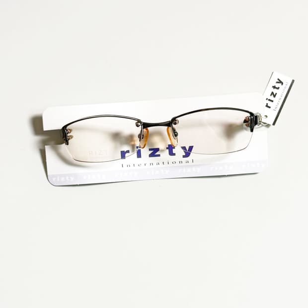 RITZY 반무테 스퀘어 메탈 프레임 빈티지 안경