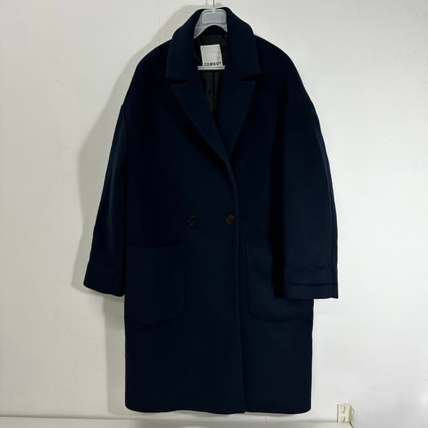 우먼FREE 스튜디오톰보이 네이비 울 더블코트