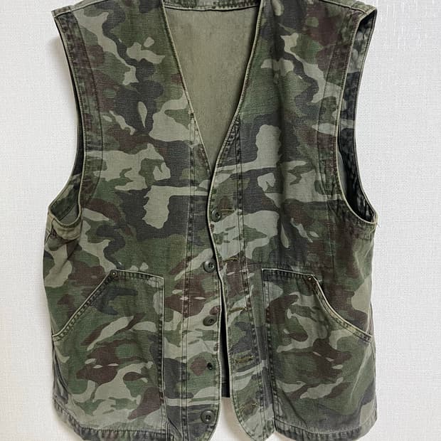 일본 빈티지 PMC 카모플라쥬 조끼 F
