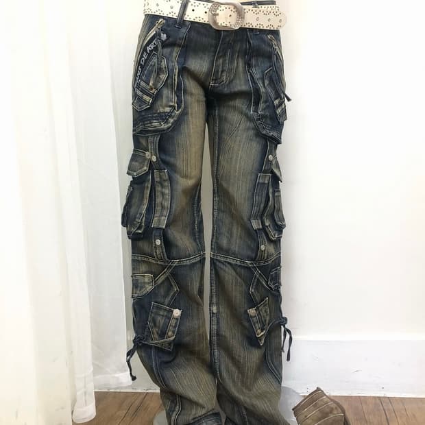 빈티지 카고팬츠 washed multi pocket cargo pants