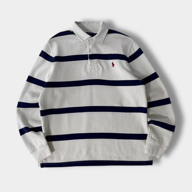 폴로 랄프로렌 루즈핏 신형 QR 스트라이프 아이코닉 럭비 스웻 셔츠